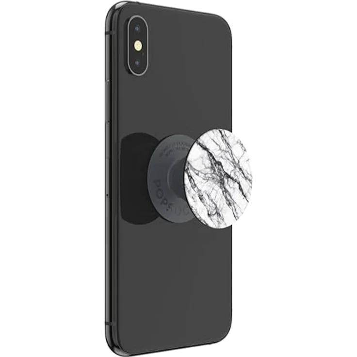 PopSockets PopGrip Ausziehbarer Halterung und Griff für Smartphones und Tablets, Fingerhalter in Basic White Stone Marble mit kabelloser Ladefähigkeit und stabiler Halterung – Bild 5