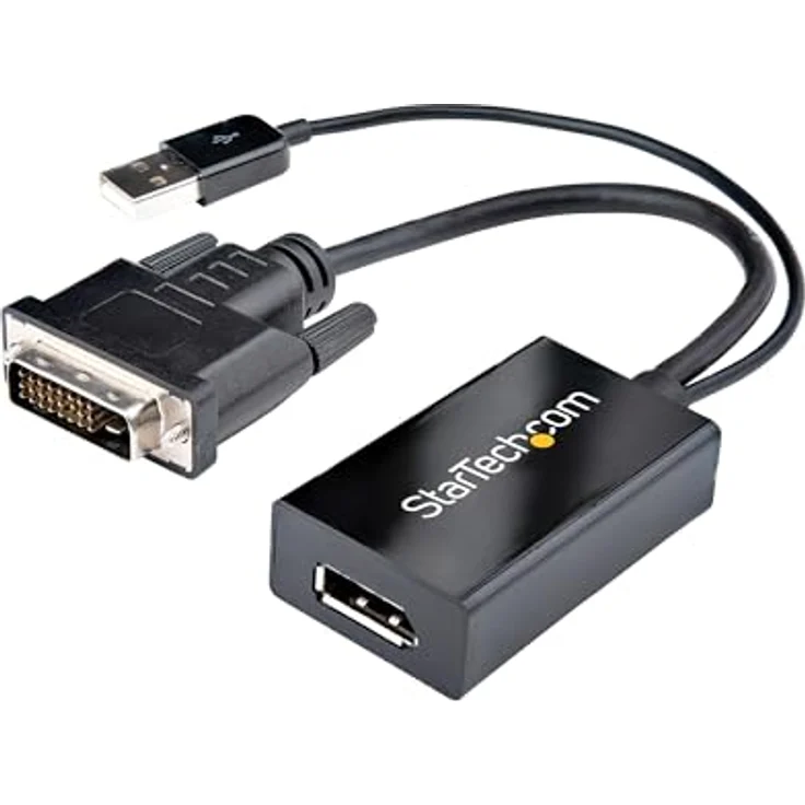 Startech DVI Adapter DVI zu DisplayPort + USB-A Strom St./Bu. schwarz – Bild 2