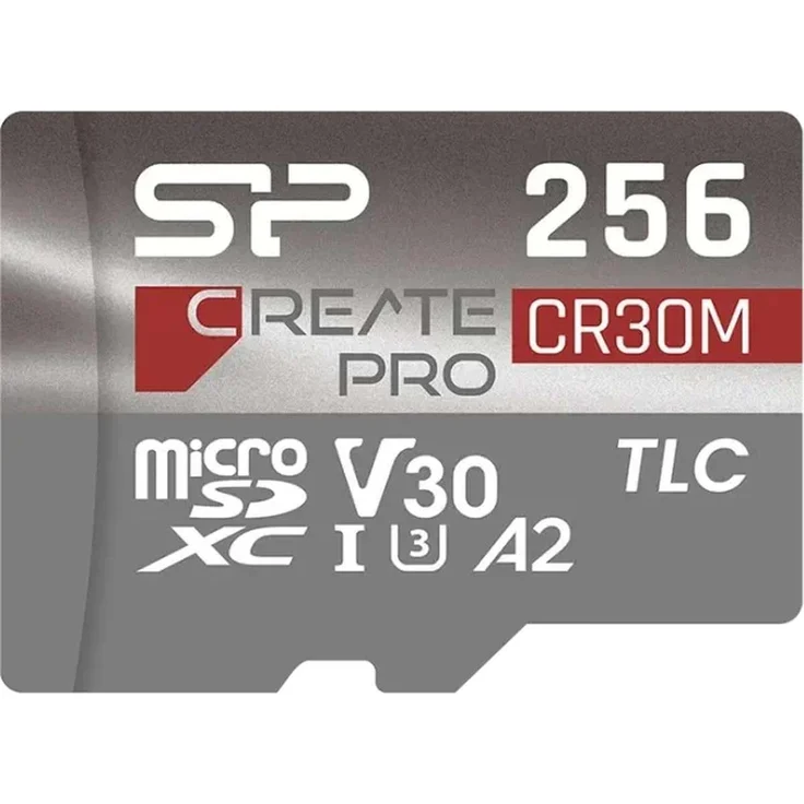 Silicon Power MicroSD Card UHS-1 CreatePro CR30M CL.10, 256 GB MicroSD-Karte, Class 10, hohe Schreibgeschwindigkeit
