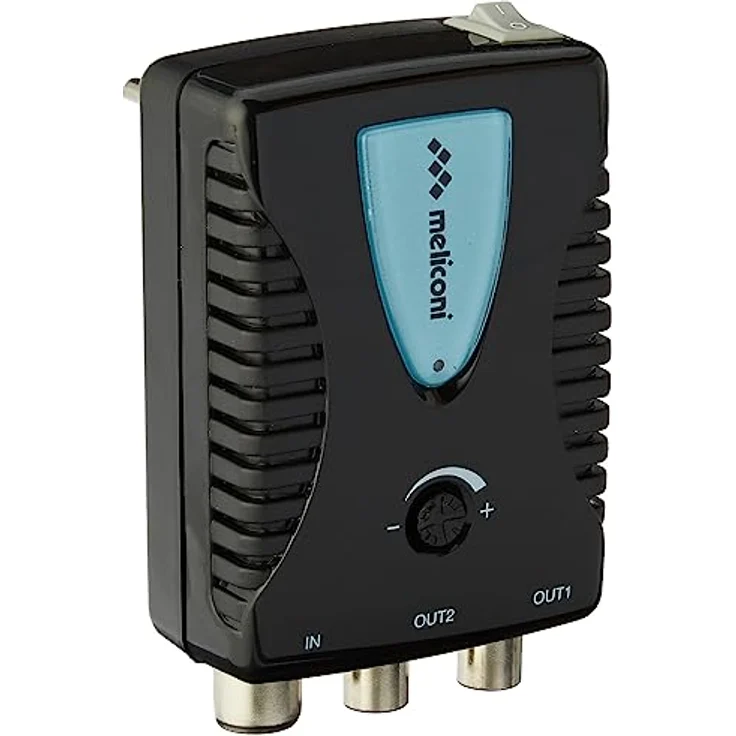 Meliconi AMP200, TV-Antennenverstärker, Digitaler 2-Wege-Signalverstärker mit 220V Direktstromversorgung und LTE-Filter – Bild 1