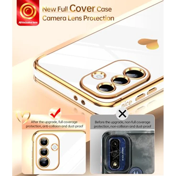 LeYi Handyhülle für Samsung Galaxy A36 5G, mit 2*Schutzfolie, TPU Silikon, Herz Muster, stoßfest, kratzfest, Kameraschutz, Weiß – Bild 2