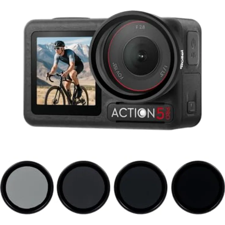 Rollei ND Filterset für DJI Osmo Action 5 PRO/4/3, ND8+ND16+ND32+CPL, optimales lichtreduzierendes Zubehör für klare Aufnahmen
