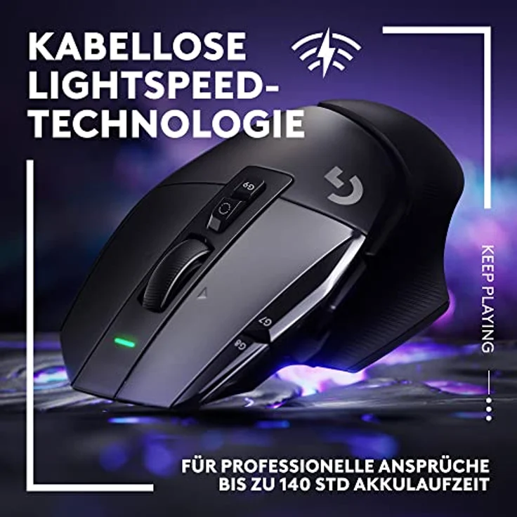 Logitech G502 X LIGHTSPEED Kabellose Gaming-Maus - Optische Maus mit optisch-mechanischen LIGHTFORCE Hybridschaltern, HERO 25K Gaming-Sensor, Kompatibel mit PC - macOS/Windows - Schwarz – Bild 3