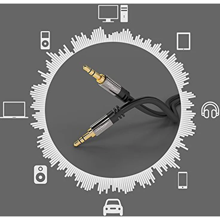 KabelDirekt - Aux Kabel, Audio & Klinkenkabel 3.5mm (Unzerstörbar konstruiert & geeignet für iPhones, iPads, Smartphones, MP3 Player, Tablet PCs, Autos & andere Stereo Geräte) - 2m - schwarz – Bild 4