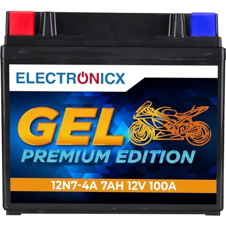 Electronicx GEL Motorradbatterie 7Ah 12V, wartungsfrei und auslaufsicher für Motorrad, Roller und Quad – Bild 1