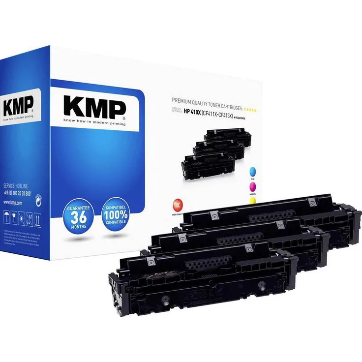 KMP Toner Triplepack H T242XCMY, Cyan/Gelb/Magenta, optimale Deckung und exzellente Haftung
