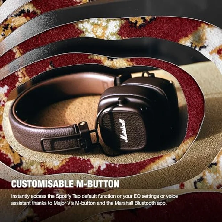 Marshall Major V Bluetooth Kopfhörer, 100 Stunden Spielzeit – Braun – Bild 6