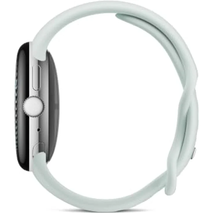 GOOGLE Pixel Watch 5, 41mm LTE Smartwatch in Fog mit Aluminiumgehäuse in Polished Silver, Kautschukband 130–215 mm – Bild 3