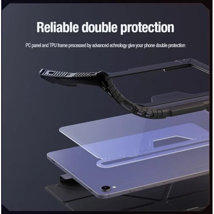 Nillkin Bumper Leather Case Pro Hülle für Samsung Galaxy Tab S9, Schwarz – Schutz mit Multi-Winkel-Halterung, verschiebbare Kameraabdeckung, kompatibel mit S Pen – Bild 4
