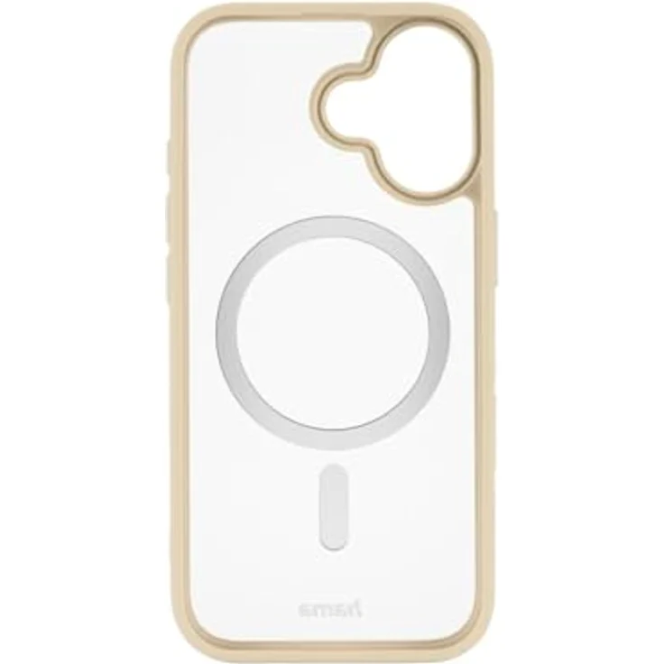 Hama Handyhülle für iPhone 17 und MagSafe, magnetisches Case mit Kantenschutz, Kameraschutz, Anti-Rutsch Oberfläche, geschützte Seitentasten, durchsichtig/beige – Bild 3