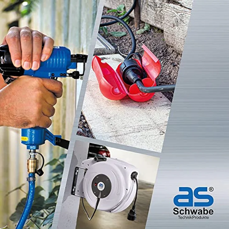 as - Schwabe 60365 Gummi-Verlängerungsleitung, 50 m, Verlängerungskabel, IP44 Außenbereich, schwarz – Bild 4