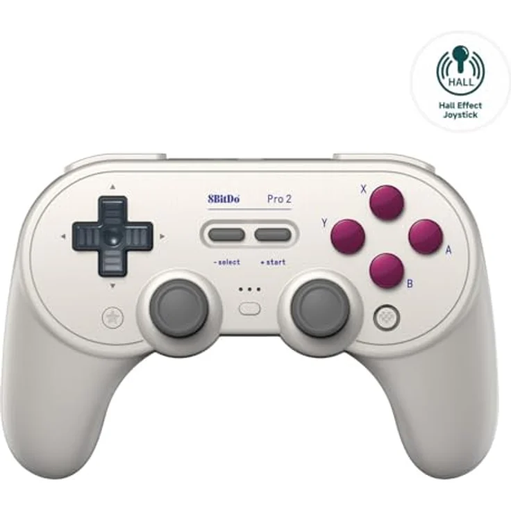8bitdo Pro 2 - Hall Edition, Gaming Controller mit Hall-Effekt-Joysticks, 20 Stunden Akkulaufzeit, Weiss – Bild 1