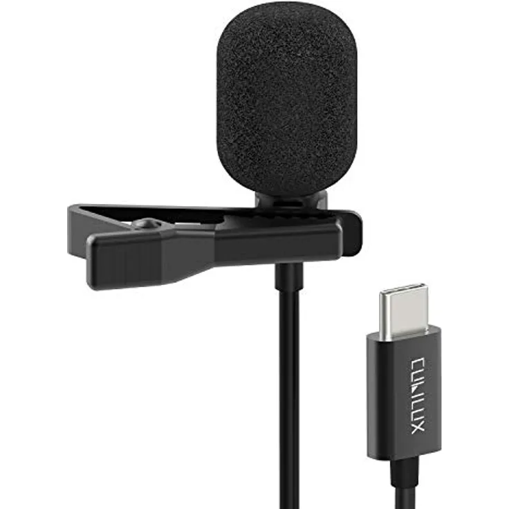 Cubilux USB C Lavalier Mikrofon, Typ C Clip-On Mikrofon für iPhone 17/16/15 Pro Max & iPad Pro, 48 kHz / 24 Bit ADC, Plug and Play, klarer natürlicher Ton