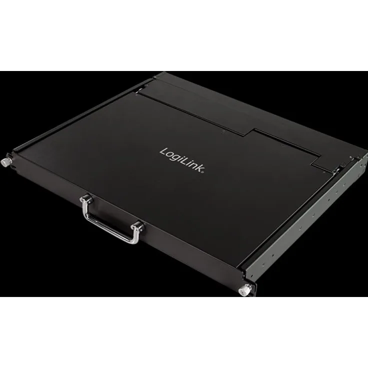 LogiLink LC0004GE, 17" LCD KVM Konsole mit 1 Port KVM Switch, kompakt und schwarz