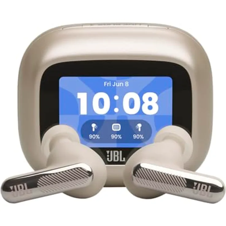 JBL Live Beam 4, Kabellose Noise-Cancelling-Ohrhörer mit Hi-Res Audio, 48 Std. Akkulaufzeit, IP55 wasserdicht, Champagner