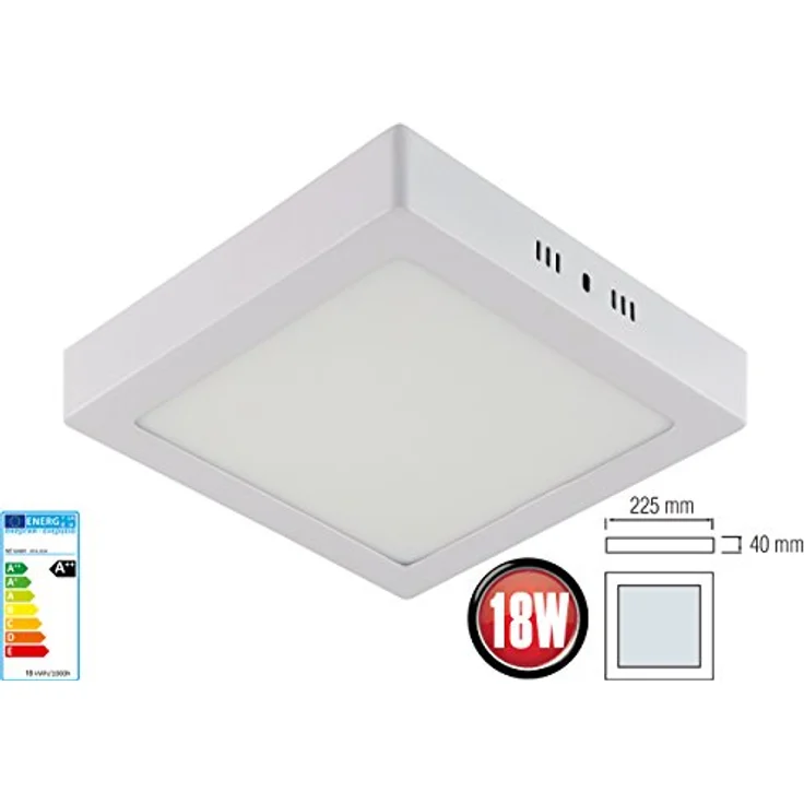 ENERGMiX 18 Watt LED Panel Aufputz Oberputz Wandleuchte - Eckig Quadrat 220x220mm Kaltweiss – Bild 2