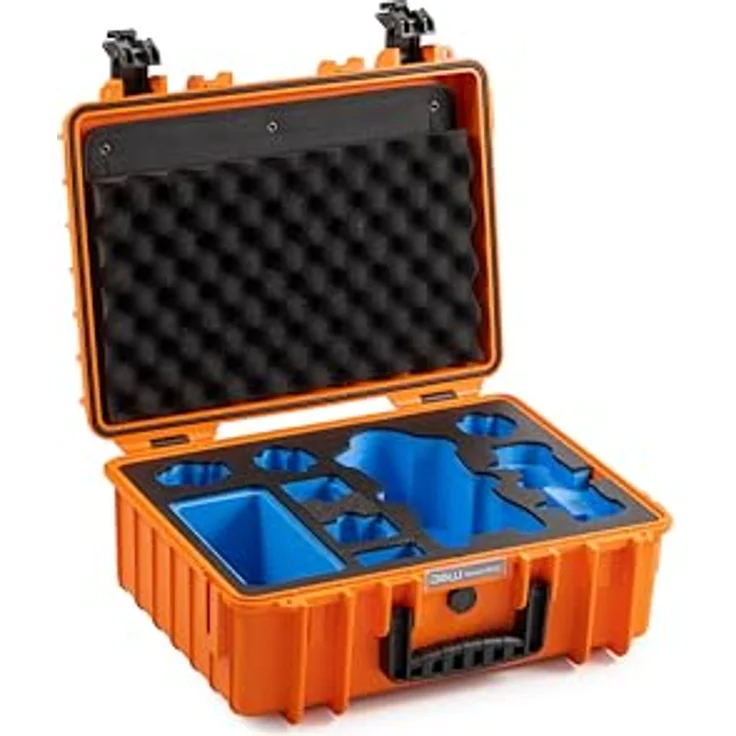 B & W International Transportkoffer für DJI Mavic 4 Pro Fly More Combo, stabil, wasserdicht, temperaturstabil, schwarz/blau – Bild 1