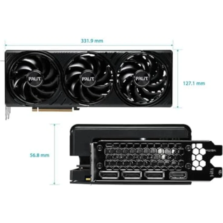 Palit GeForce RTX 5080 Infinity 3, 16GB GDDR7 Grafikkarte, HDMI, 3x DP, 360 Watt Leistungsaufnahme – Bild 9