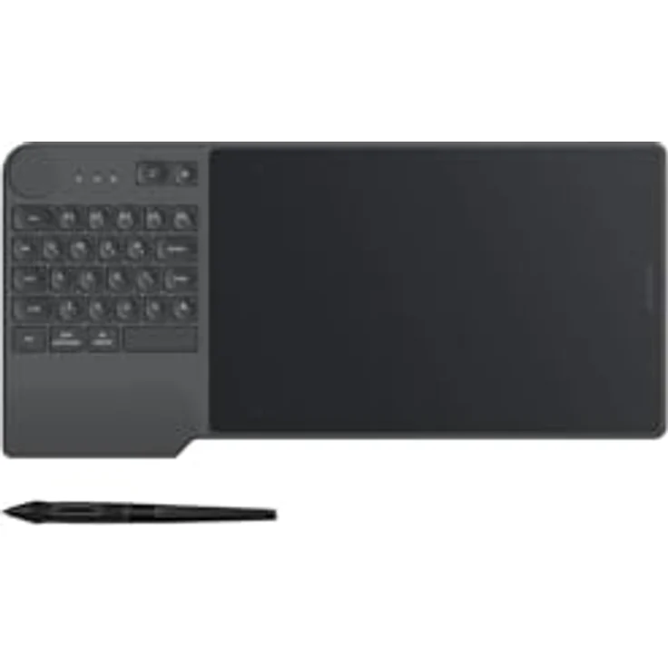 HUION Grafiktablett Inspiroy Keydial KD200 Bluetooth 5.0 8,9 x 5,6 Zoll Stifttablett mit Tastatur und Wählcontroller, ideal für Anfänger und professionelle Designer, schwarz – Bild 2