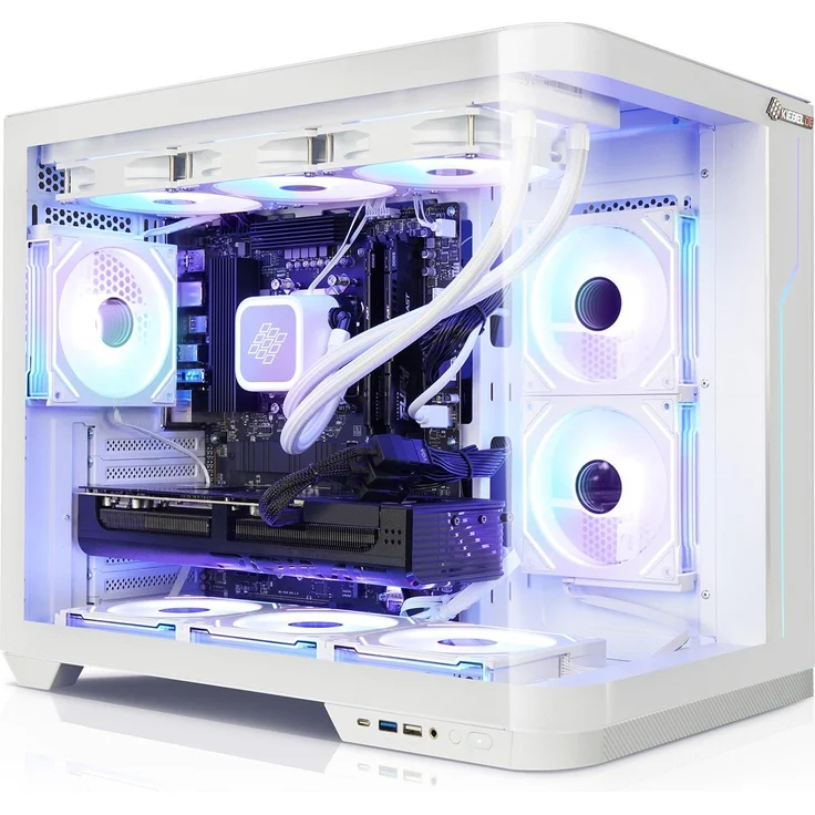 Kiebel Panorama Curve IX, Gamer-PC mit 2000 GB HDD, 32 GB RAM, AMD Ryzen 7 9800X3D, GeForce RTX 5070 Ti, Weiss