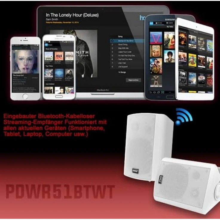 Pyle Bluetooth Lautsprecher Boxen Outdoor & Indoor – 2 Wege Lautsprecher für Innen als Wandlautsprecher oder Outdoor Box als Pool Lautsprecher oder Outdoor Musikanlage Terrasse, 240W Weiß – Bild 5