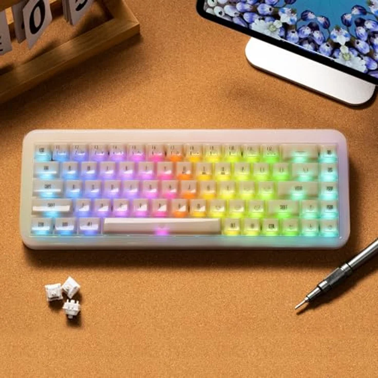 Akko YU01 Antique Jade Gaming-Tastatur, RGB - 65%, V3 Piano Pro Switches (ISO) – Bild 7