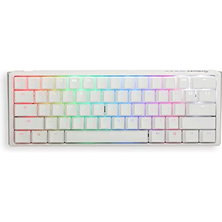 Ducky One 3 Classic Pure White Mini Gaming Tastatur, RGB LED - MX-Red (US) (US, Kabelgebunden), Weiss