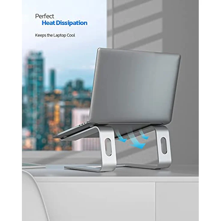 Nulaxy C3 Abnehmbarer Laptop Ständer, Ergonomische Aluminium Halterung für 10"-16" Notebooks, Silber – Bild 4