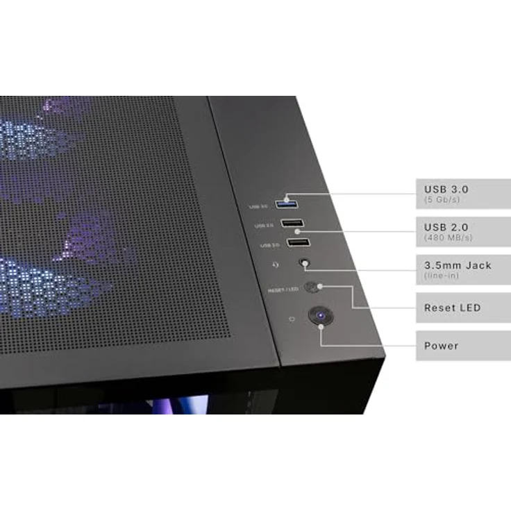 CAPTIVA Advanced Gaming R92-593, Desktop-PC mit AMD Ryzen 5 7500F, 32 GB RAM, 1 TB SSD, Windows 11 Home, GeForce RTX 5060 Ti – Bild 3