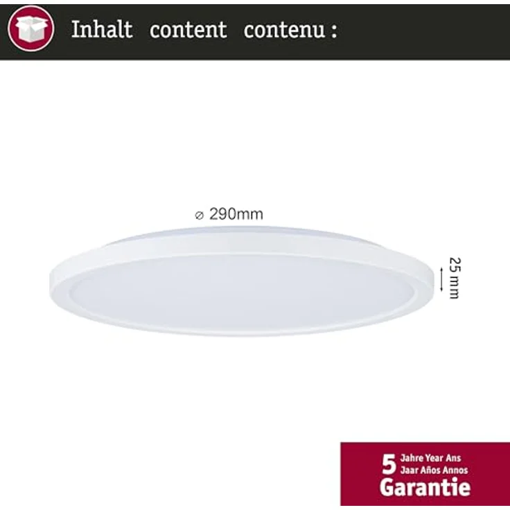 Paulmann Panel Atria Shine Sep Switch 21W 3000K 290mm Weiß Kunststoff 71189, Smarte Deckenbeleuchtung mit Memory-Effekt – Bild 5