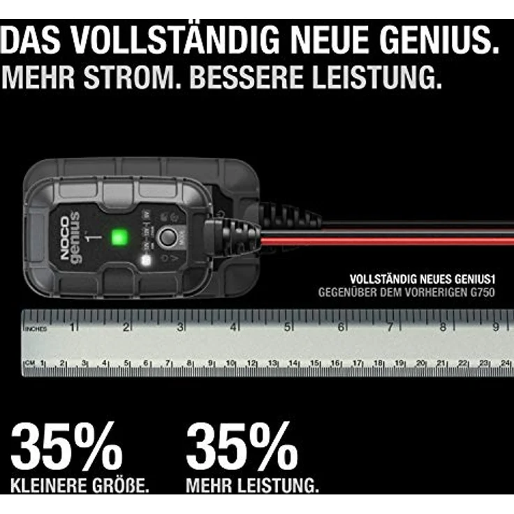NOCO GENIUS1EU 1A Kfz-Ladegerät, intelligentes 6V/12V Ladegerät für Blei- und Lithium-Batterien, kompakt und effizient – Bild 2