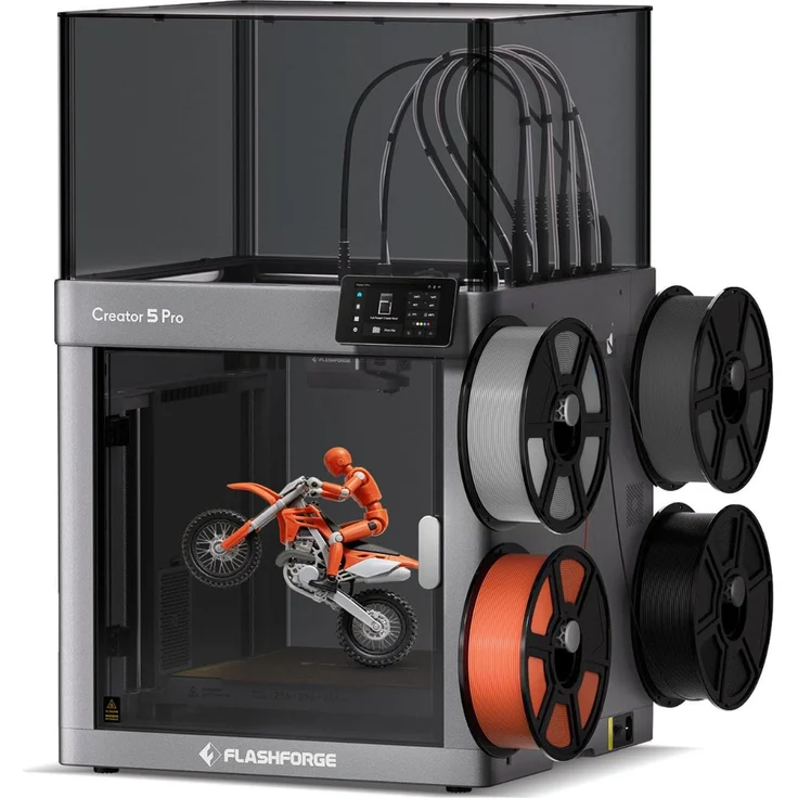 VANKEL Creator 5, 3D-Drucker mit 4 Werkzeugköpfen, beheizbarem Druckbett und Dual-Core Prozessor