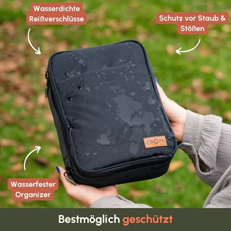C-Rope Elektronik Organizer L, große Kameratasche mit Kabelmanagement, Schwarz, wasserfest und umweltfreundlich – Bild 5