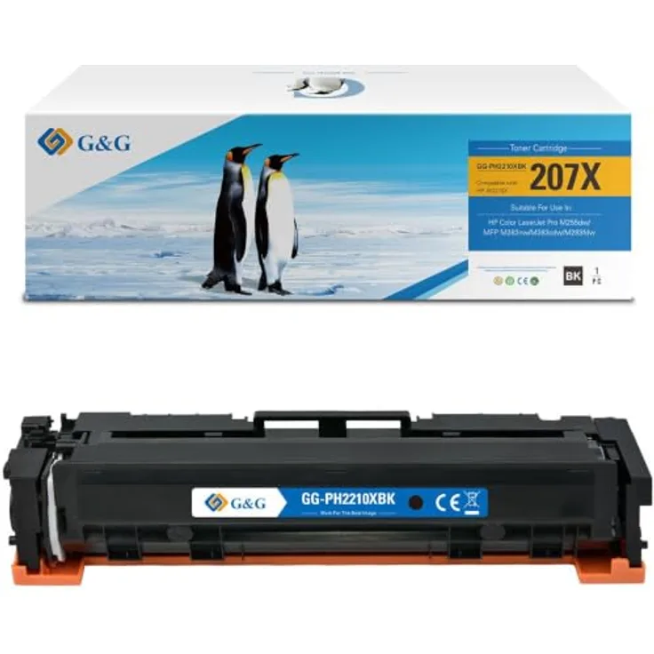 G&G XL-Toner kompatibel mit HP 207X/W2210X, hohe Seitenkapazität, mit Chip für gestochen scharfe Druckergebnisse