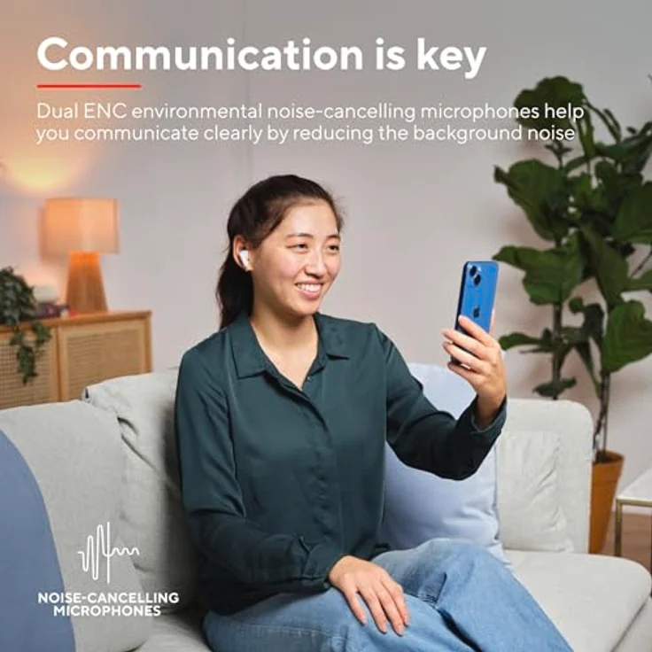 Trust YAVI BT ENC EARBUDS WHITE, Kabellose Bluetooth-Ohrstöpsel mit Geräuschunterdrückung, Weiss – Bild 4