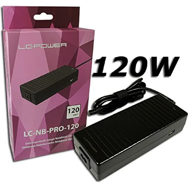 LC-Power LC-NB-PRO-120, Universelles 120 W Notebook-Netzteil, kompatibel mit nahezu allen Laptops, Schwarz – Bild 5