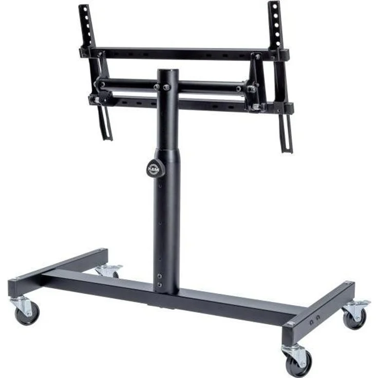 K&M 26787 Confidence Monitorständer, mobiler TV Ständer mit Höhenverstellung und Neigung, für 42"-65" Bildschirme