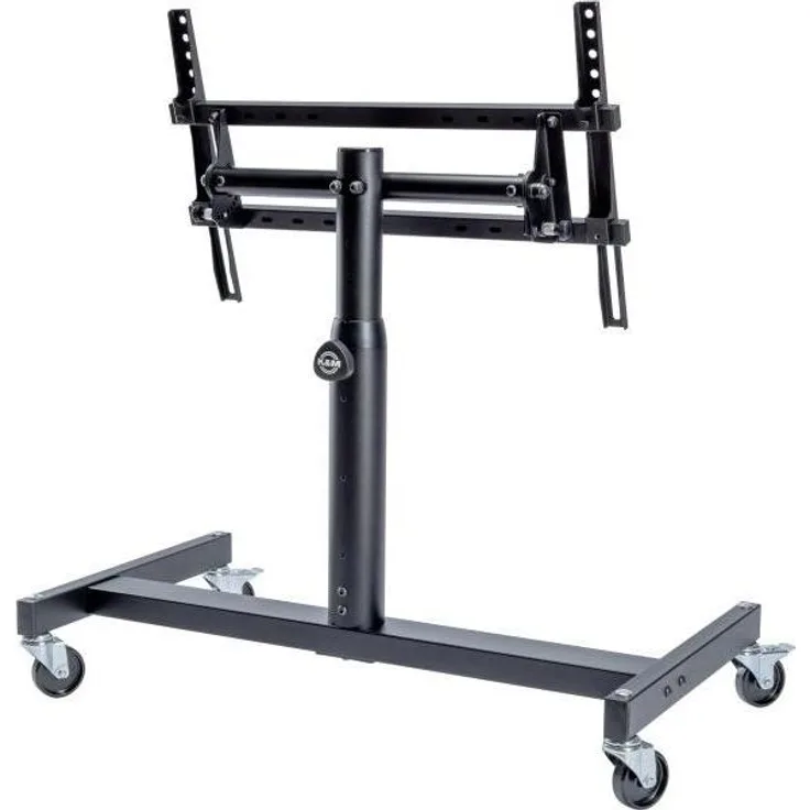 K&M 26787 Confidence Monitorständer, mobiler TV Ständer mit Höhenverstellung und Neigung, für 42"-65" Bildschirme