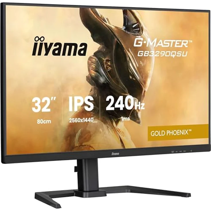 iiyama G-Master Gold Phoenix GB3290QSU-B1, 31,5" QHD Gaming Monitor mit 240Hz, 1ms Reaktionszeit, FreeSync Premium, Höhenverstellung, schwarz – Bild 1