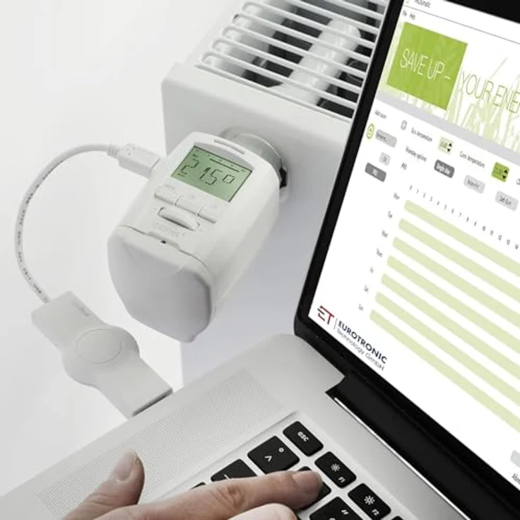 Eurotronic Comet Plus Heizkörperthermostat, bis 30 % Heizkosten sparen, individuell programmierbar, Heizungsthermostat inkl. Adapter + Batterien, Smarthome-Zubehör – Bild 5