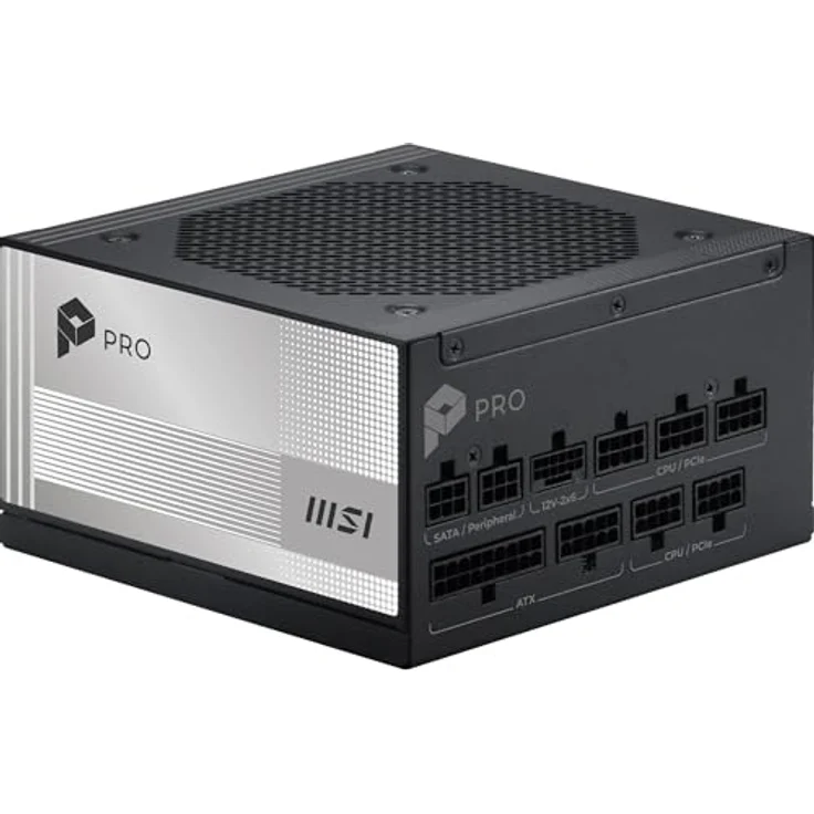 MSI PRO A1000PL PCIE5, 1000 Watt Netzteil mit 80 PLUS Platinum, ATX12V 3.1, aktive PFC, 120 mm – Bild 1