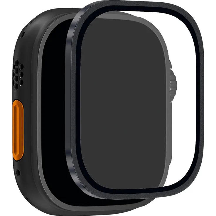 PURO Gehärtetes Glas mit Titanrahmen für Apple Watch 49mm, 9H Härte, kratzfest, hydrophobe Beschichtung
