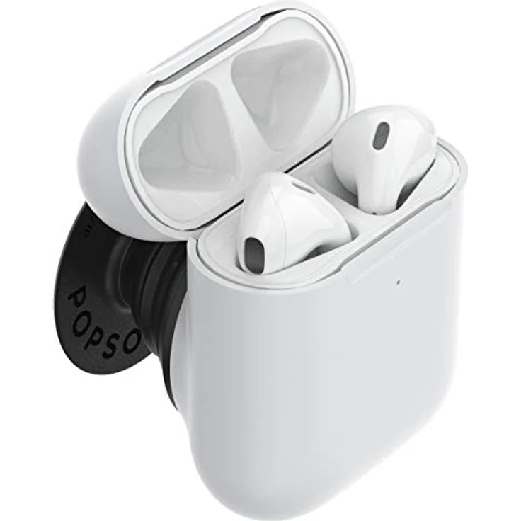 PopSockets PopGrip Kopfhörer-Hülle, kompatibel mit AirPods: austauschbarer Griff und AirPods-Halter für Handys und Tablets, Weiß – Bild 2