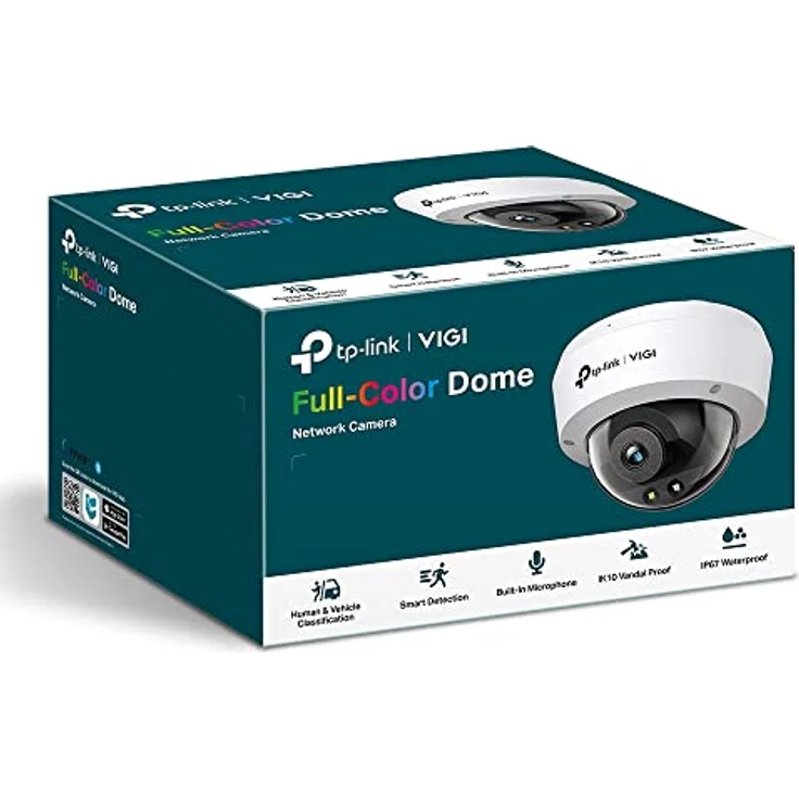 TP-Link VIGI C230 Smart Sicherheitskamera mit 4 mm Objektiv, 3 MP HD Vollfarbkuppel-Netzwerkkamera, IK10 vandalensicher, IP67 wasserdicht, H.265+, PoE/12 V CCTV – Bild 4