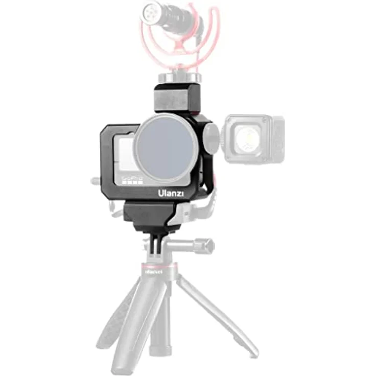 Ulanzi G9-5 Vlog Cage - Kompatibel mit GoPro Hero 9 Schwarz - Video Käfig Case Gehäuse Metall mit Filteradapter und Cold Shoe Mount – Bild 3