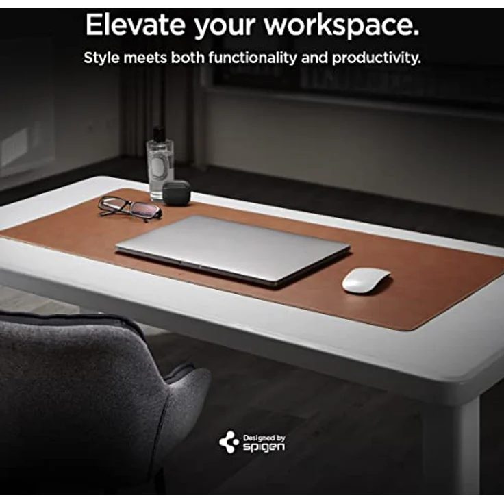 Spigen LD302, Mausmatte, Braun, Veganleder – Bild 2