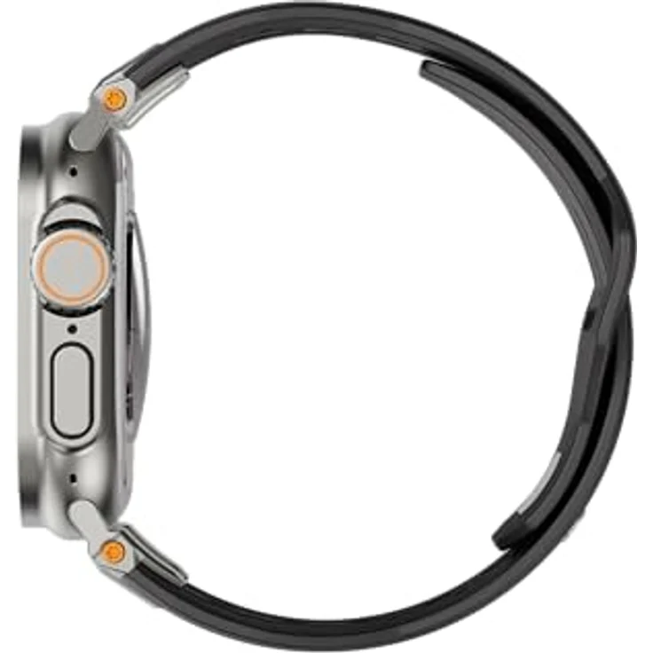 UAG Monarch Strap, Uhrenarmband für Apple Watch Ultra/42/44/45/46mm, Silikon, schwarz/titan, hohe Strapazierfähigkeit und Tragekomfort – Bild 6