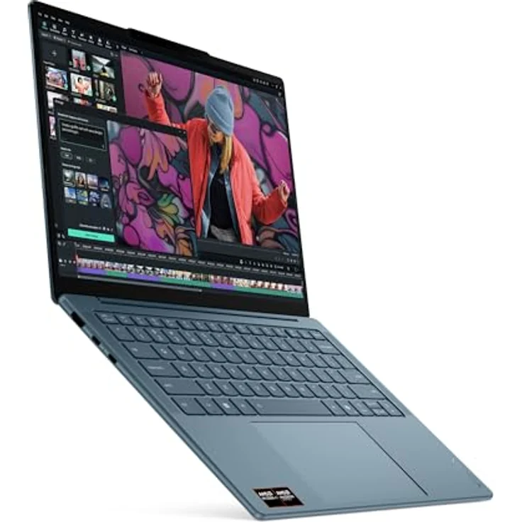 Lenovo Yoga Slim 7, 14" 2.8K OLED Notebook mit AMD Ryzen AI 7 350, 32 GB RAM, 1 TB SSD, DE, Türkis – Bild 3
