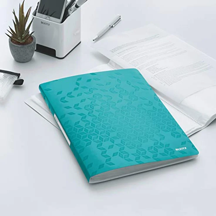 LEITZ Präsentationsordner LEITZ Sichtbuch WOW, A4, PP, mit 40 Hüllen, eisblau – Bild 3