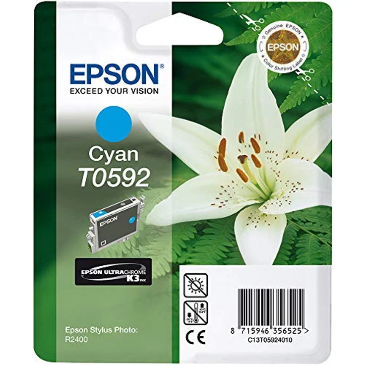 Epson T0592 Tintenpatrone Lilie, Singlepack cyan, 13 ml – Bild 1